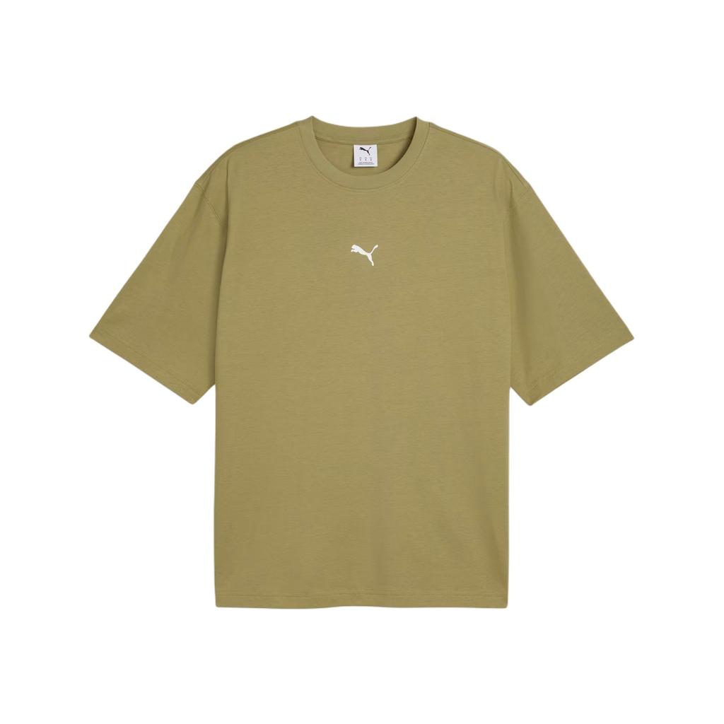 Puma Run Culture Collective Свободная посадка Вязаный с принтом Круглый вырез Короткий рукав Беговая футболка Мужские Топы 636756-89