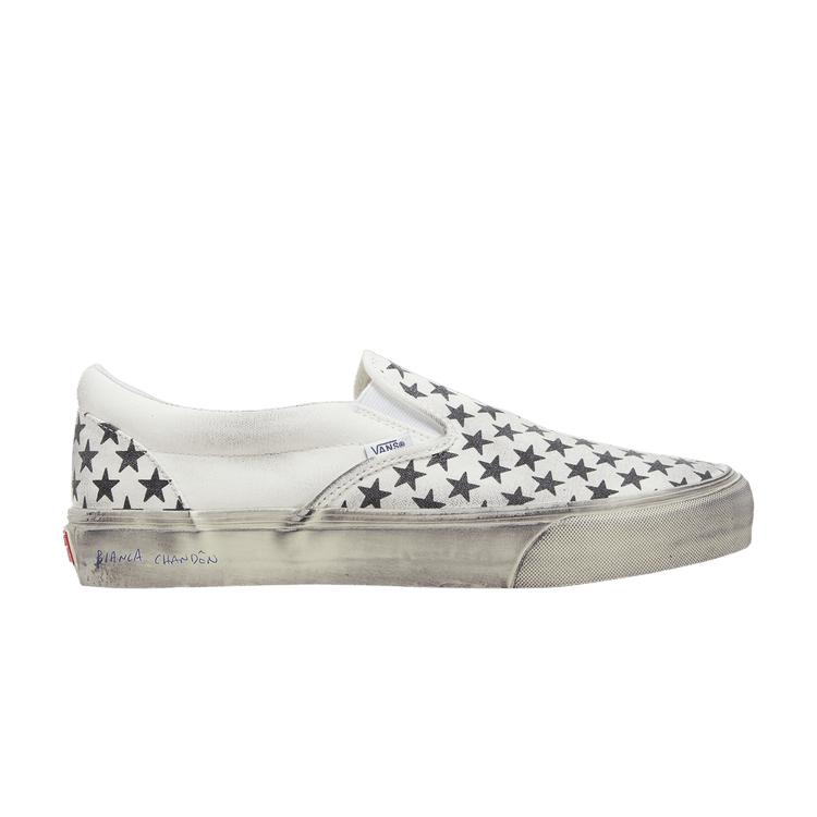 Bianca Chandôn x Vans Classic Slip-On VLT LX Stressed Black Unisex Sneakers White VN0A3QXYBA2