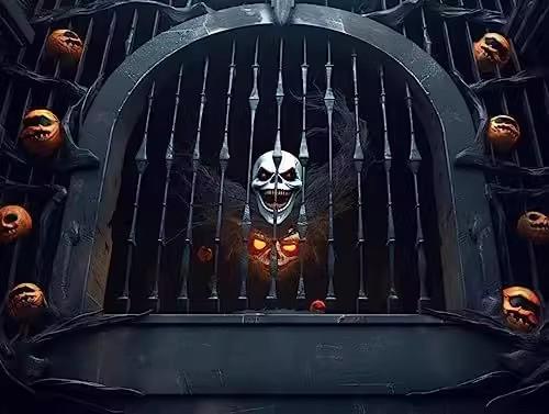 Коврик для пола Visual Vertigo, нескользящий, с изображением клоуна на Хэллоуин, простой в уходе, коврик для двери, коврик для ног, крышка люка, страшная гримаса