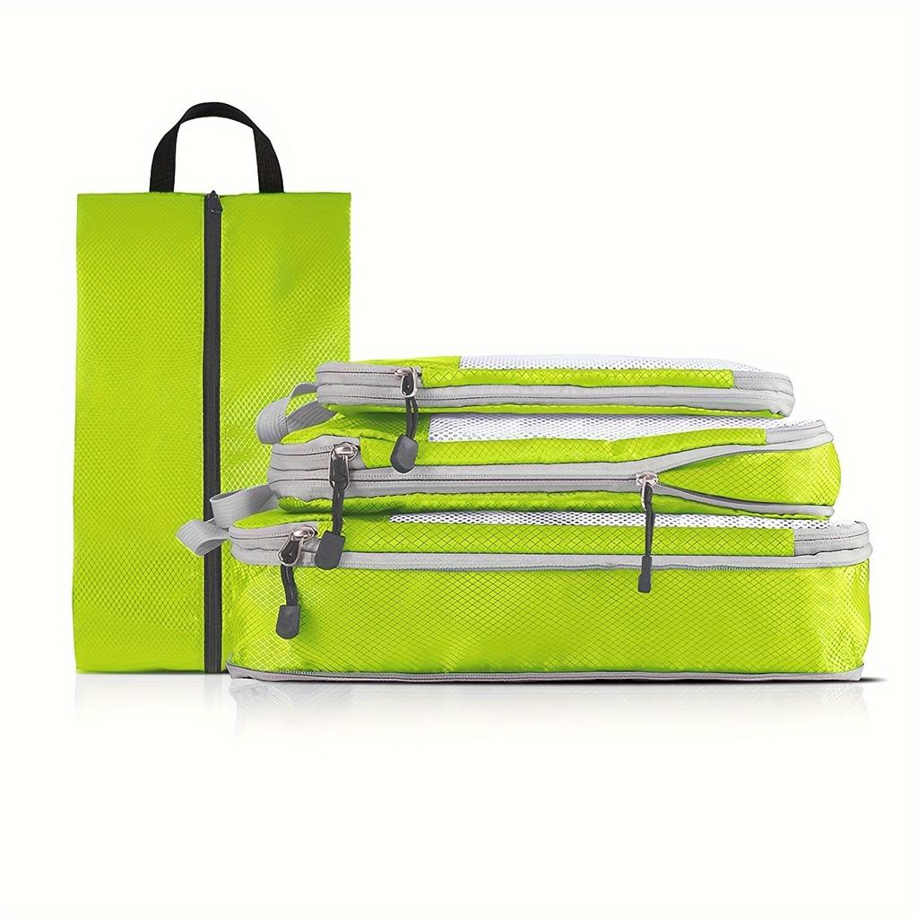 4 Pcs Travel Luggage Compression Bags, Lightweight Versatile Storage Bags, Dustproof Organizers With Handle