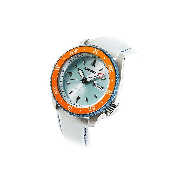 Seiko 5 Серия One Piece Лимитированная серия Нами Спортивные Повседневные Памятные Часы Механический Механизм Кожаный Ремешок Мужские часы Белый SRPF63K1
