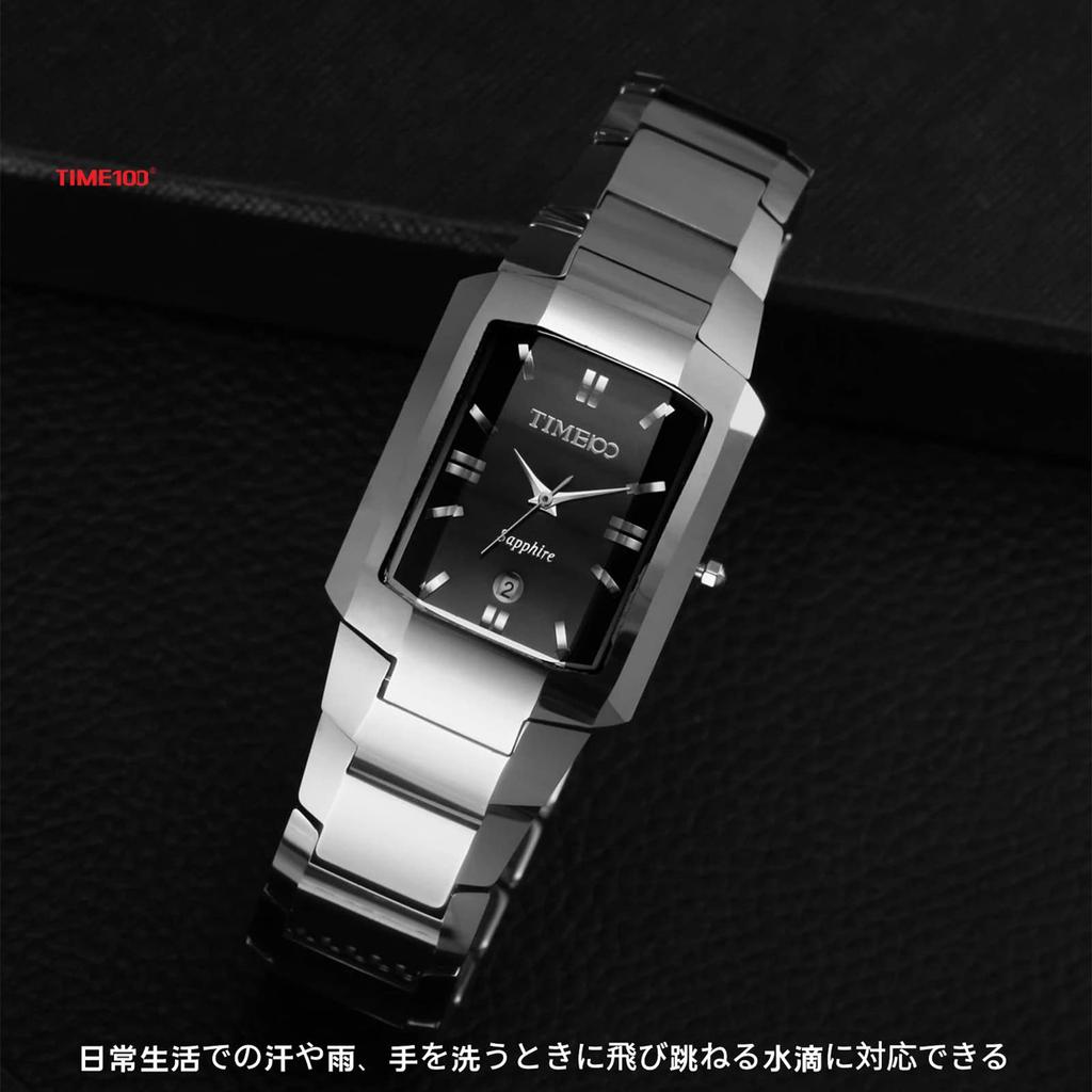 Часы TIME100, водонепроницаемые, простые, наручные, с секундной стрелкой, аналоговые, стильные, для мужчин, серебристые, мужские