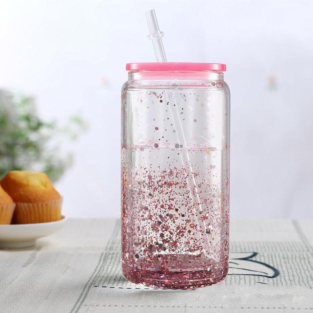 Acrylic Mason Jar Cups Pre Drilled Hole Snow Globe Tumbler NEW Beverage Mugs  Wedding Party