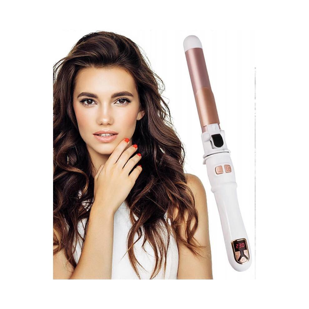 (EU Plug, White) Curling Wand, Automatic Curling Iron, Automatic Hair Curler Rotating Curling Iron Hair Styling Irons 30s Instant Heat 28mm Curl