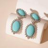 Green Water Drop Bohemian Turquoise Earrings Turquoise Earrings Pendant Pearl Ear Studs  Beach