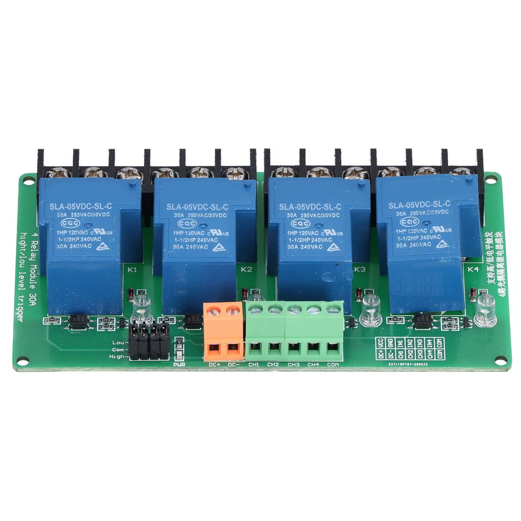 Relay Module 4 Channel 30A High Low Level Current Relay Module with Isolation Optocoupleur5V