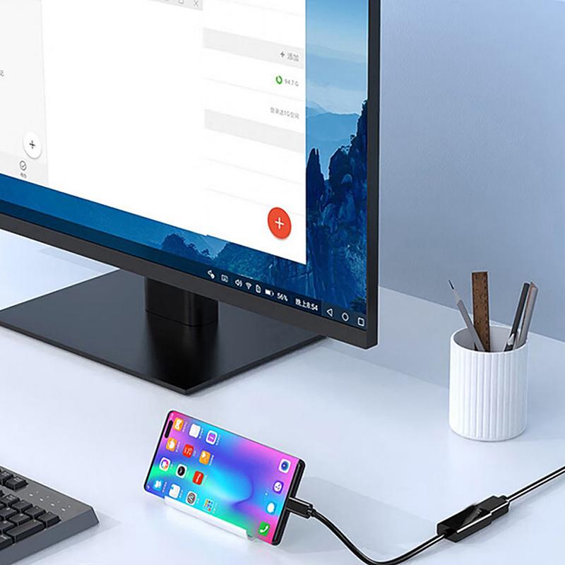 1Pc Type C To Hdmi4K Video Cable Converter Usb3.1 Type-C To Hdmi-Compatible Adapter Cable Phone Screen Adapter For Pc Laptop