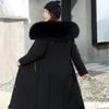 Зимняя мода с капюшоном, большим меховым воротником, мягкие длинные парки, пуховое хлопковое теплое пальто, водонепроницаемая ветровка, куртка, носить с обеих сторон