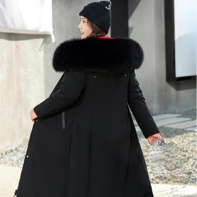 Зимняя мода с капюшоном, большим меховым воротником, мягкие длинные парки, пуховое хлопковое теплое пальто, водонепроницаемая ветровка, куртка, носить с обеих сторон