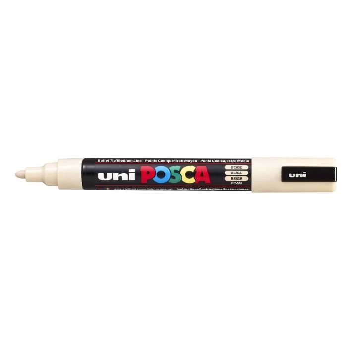 Marqueur peinture à base d'eau - POSCA - Pointe conique moyenne - Beige - Trait 1,8 à 2,5 mm
