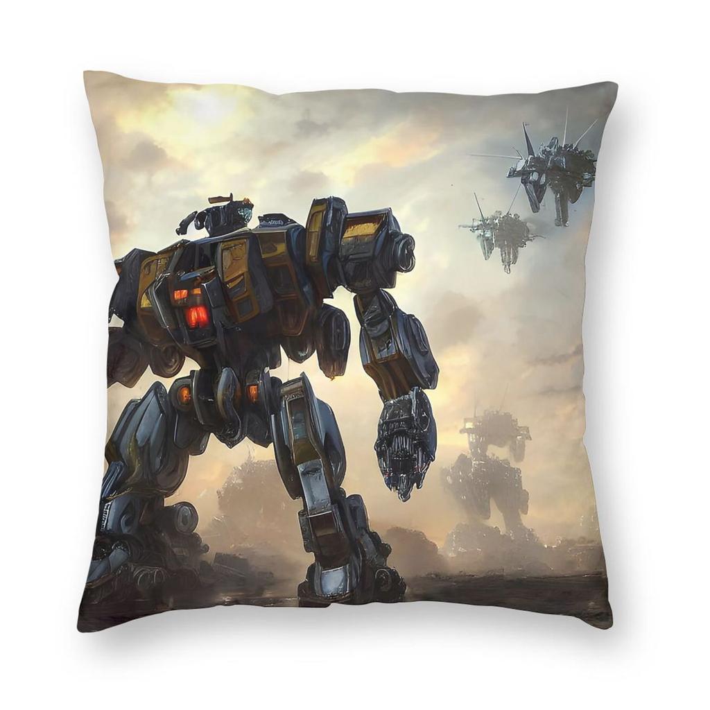 Battletech Mechwarrior Pillowcase Polyester Linen Velvet Printed Zip Decor Home Cushion Case 45X45