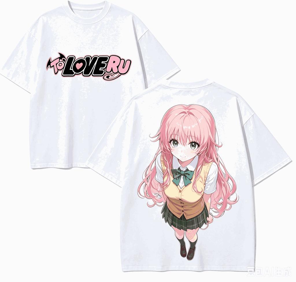 2026 Горячая Распродажа Футболка для Любителей Аниме To LOVE-Ru Харадзюку Хлопок Новая Модель Уличная Мода Ретро Оверсайз Унисекс Горячий Товар Удобная Мягкая