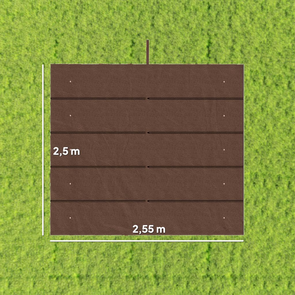 Retractable Pergola Cover, 2.55 x 2.5 m Replacement Canopy Fabric for 3 x 3 m Frame, Roof Top Only, Brown