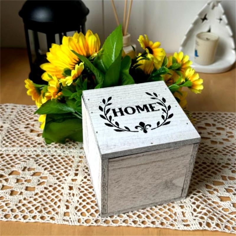 Букеты из искусственных цветов с деревянным кашпо Искусственное растение в вазе Для патио Свадебная настольная цветочная композиция