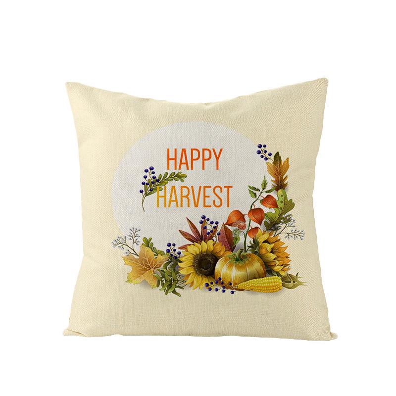 Home Thanksgiving Pumpkin Polyester Pillow Cover Home Sofa Pillow Cushion Cover