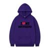 Mens Gothic Streetwear Hooded Sweatshirt With I LOVE MY BOYFRIEND Print Long Sleeve Loose Fit