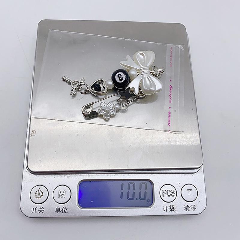 Брелок-бабочка с шариками и бусинами 8 размера Y2K Goth Брелок-булавка с бусинами Angel Key Love Buckle Подвеска