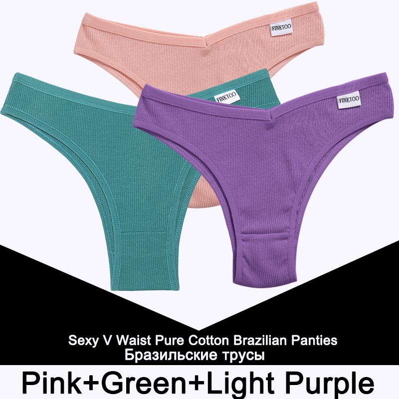 3PCS/Set Panties Women Cotton Lingerie Female Thongs Sexy Underwear Low-Rise Underpant Bikini Brazilian Briefs