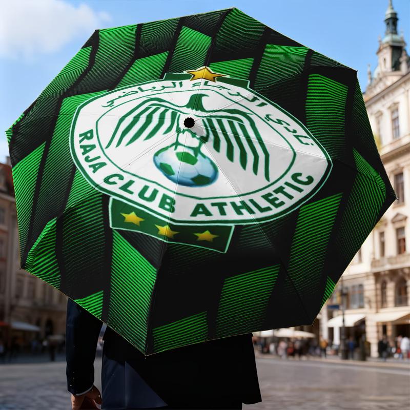 Raja Club Athletic Crest Umbrella Folding umbrella, automatic umbrella 8-Frame for Travel, camping Use Gift for Halloween Christmas