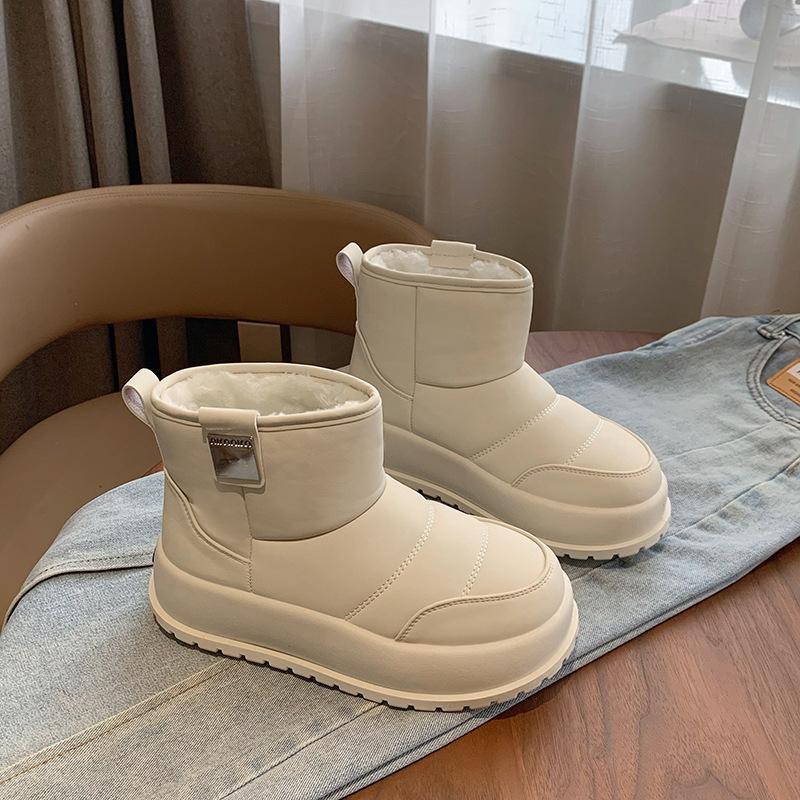 Женские осенние и зимние толстые подошвы с утепленными утепленными зимними сапогами, водонепроницаемые, износостойкие, повседневные, теплые ботинки