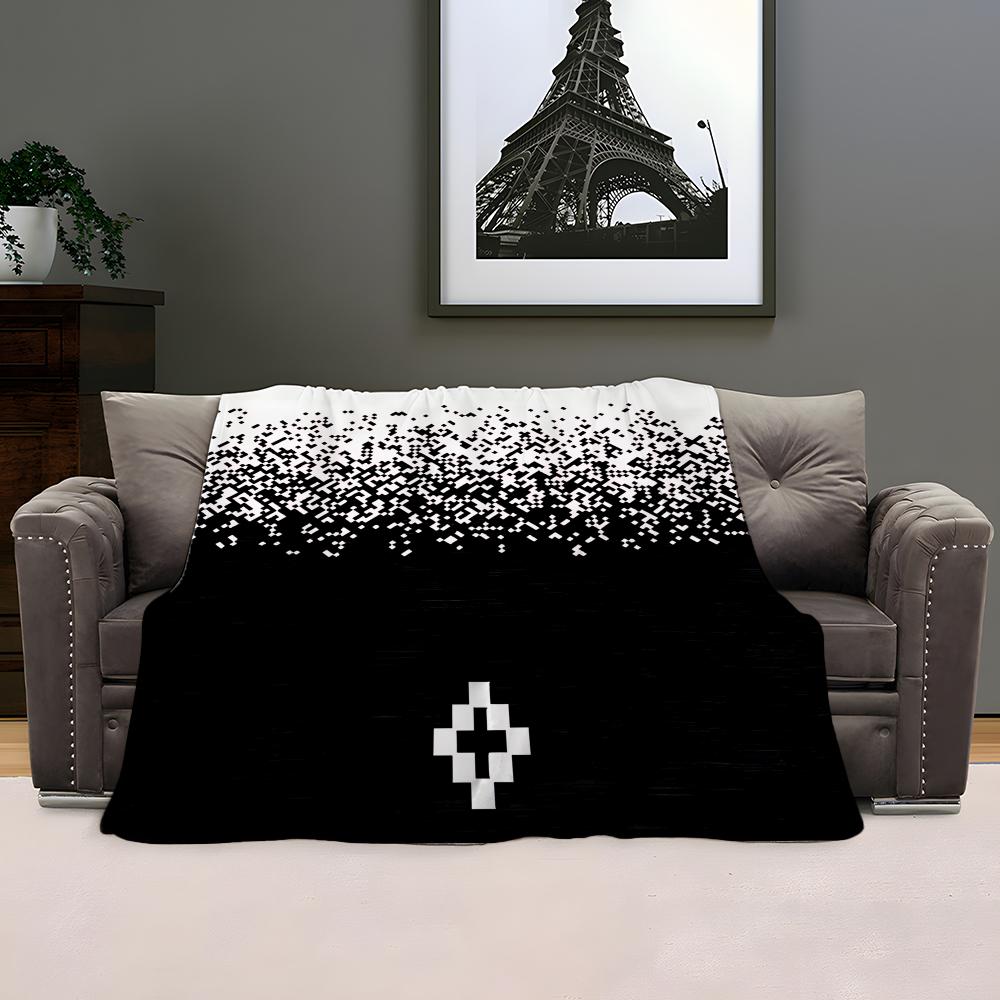 Trend Brand M-Marcelo Burlon Throw Kid-Friendly Flannel Throw Blanket Soft Warm Anti-Static Washable All Season