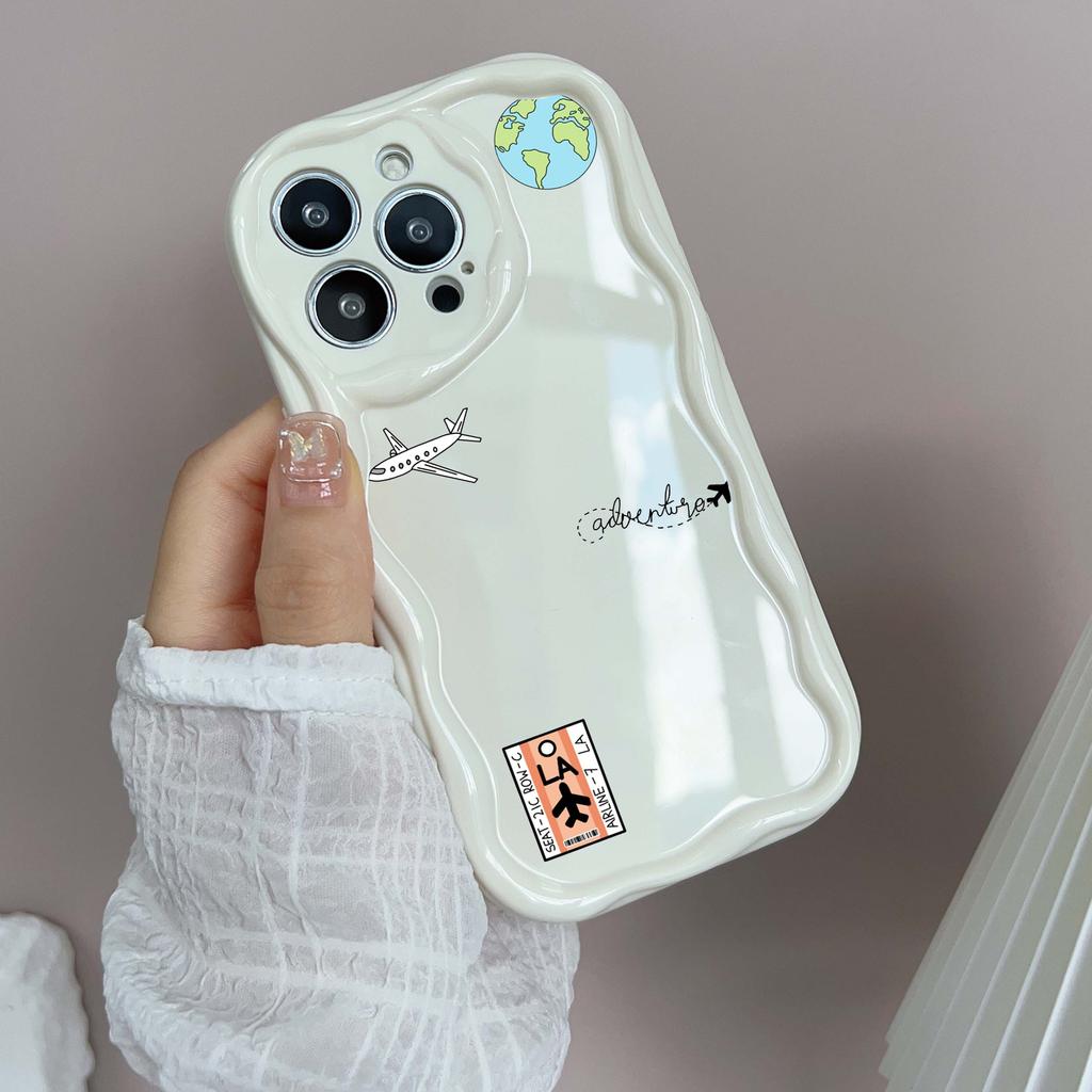 Мягкие волнистые чехлы для телефонов N68 с изображением траектории полета самолета для iPhone 14 Pro Max 13 mini 15 Plus XR 7 8 6 XS Max 12 11, защитный чехол-бампер