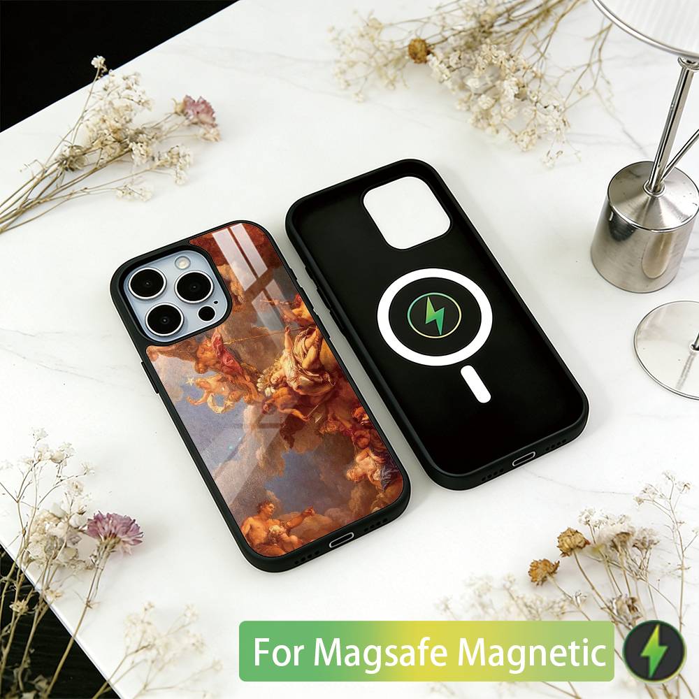 Классический Эстетический Арт Чехол Для Телефона Для iPhone17,16,15,14,13,12,11 Plus,Pro Магнитный Для Magsafe Беспроводной Зарядки