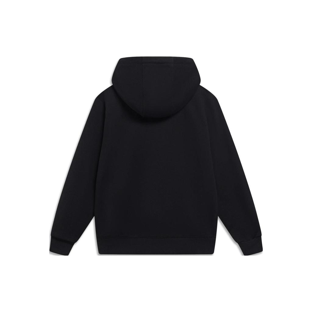 Li-Ning Пуловер с капюшоном Pure Color на шнурке и молнии. Мужские топы черного цвета AWDT071-4