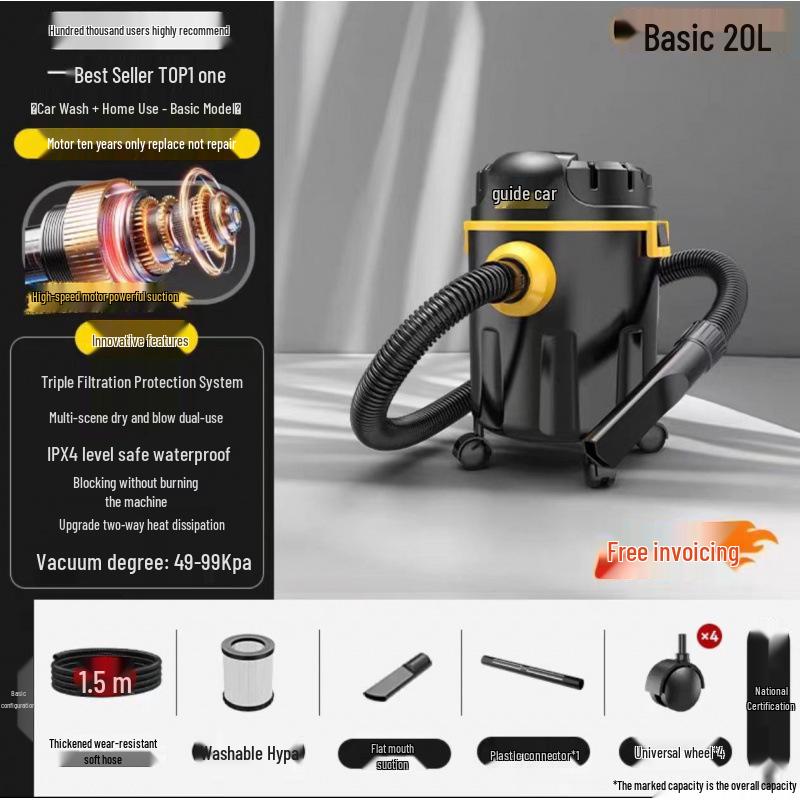 High-Power Household & Car Vacuum Cleaner for Carpet and Grout