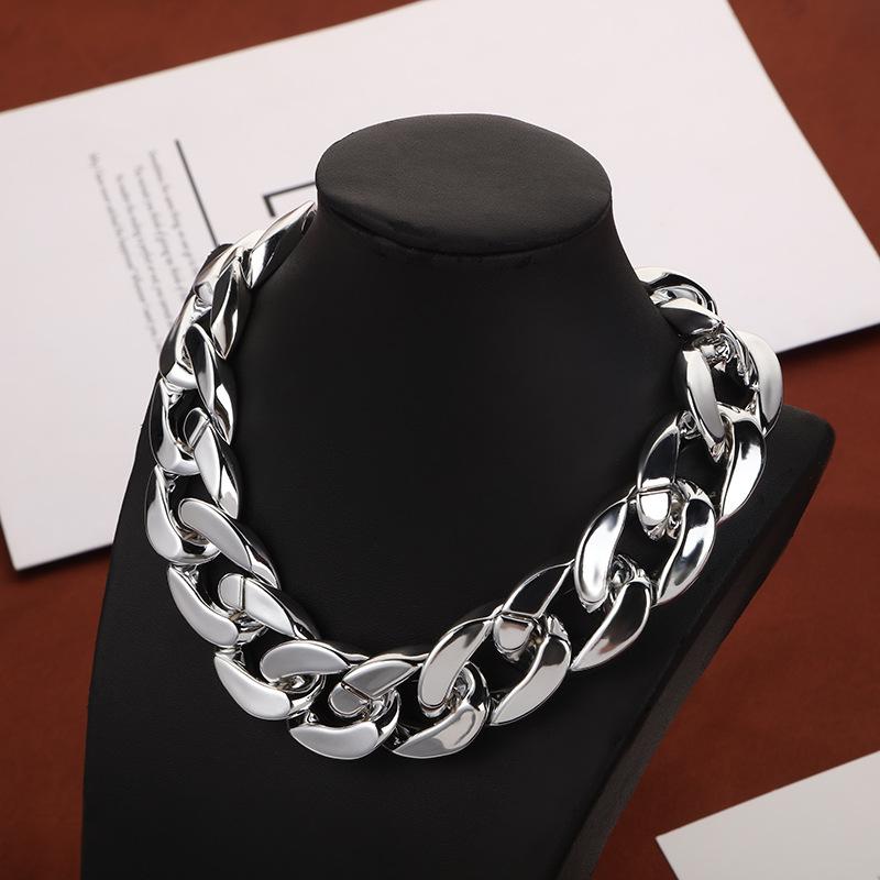 JMXD - европейское и американское ювелирное уличное модное минималистическое ожерелье в стиле хип-хоп с цветным соединением для женщин, преувеличенное однослойное ожерелье