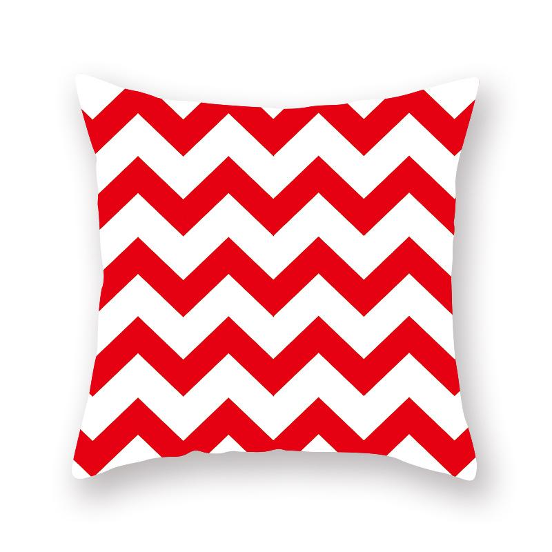 Red Geometric Cushion Cover 45X45 Pillowcase Decor Sofa  Polyester  Home