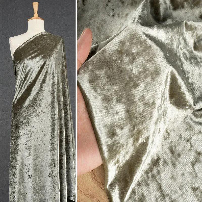 Solid Color Stretch Acetate Velvet Fabric Diamond Luster Cloth Soft Upholstery Textiles Diy Velour for Sofa Curtain Background