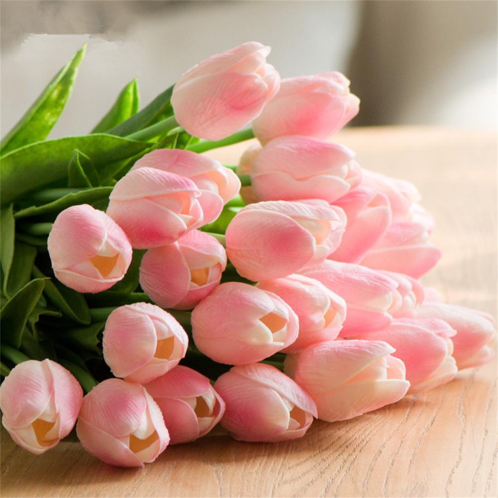 Миниатюрный искусственный тюльпан Bunga Tiruan Hand Bouquet Beauty в вазе
