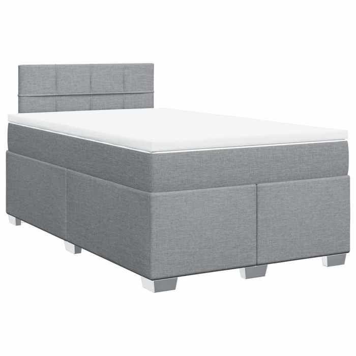 Maison Exclusive - Sommier à lattes de lit et matelas gris clair 120x190 cm tissu