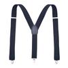 Men'S And Women'S Trousers Monochrome Suspenders Solid Color Straps 3.5Cm Solid Color Black 3 Clips Elastic Non-Slip Suspenders