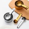 Stainless Steel Measuring Spoon Set Dual Unit Scales Ergonomic Handle Measuring Cup for Precise Baking Measurements Home Kitchen Bakery Use