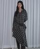 OPENING SUNSHINE Ribbon Detail Oversized Cotton Shirt_Check Black
