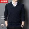 Men's 100% Pure Wool V-Neck Sweater