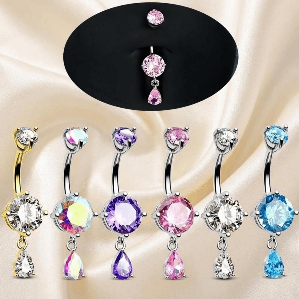 Teardrop Shape Navel Ring Crystal Belly Piercing Jewelry Fashion Belly Button Rings  Daily