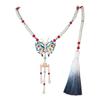 Exquisite Chinese Style Necklace Long Tassel Butterfly Pendant Necklace  Hanfu