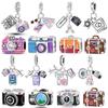 Copper Fashion Colorful Camera Luggage Travel Backpack Pendant Charms Beads Fit Bracelets Diy Anniversary Jewelry