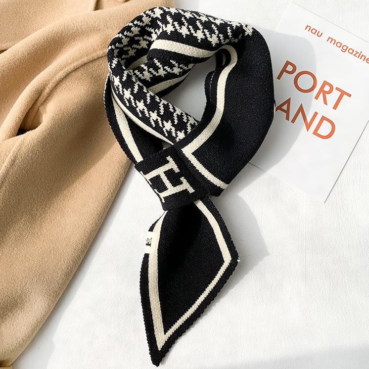 Qiandongge Small Scarf Women's Autumn and Winter Versatile Tide Thickened Warm Decorative Neck Protection Neck Scarf