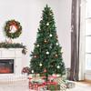 210cm Folding Artificial Christmas Tree with Removable Base, 1064 Branches, In PVC and Steel, Green