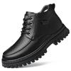 Мода 2024 года, новые дизайнерские зимние ботинки для мужчин, модные повседневные черные теплые хлопковые ботинки из коровьей кожи, мужские ботильоны на платформе для мужчин