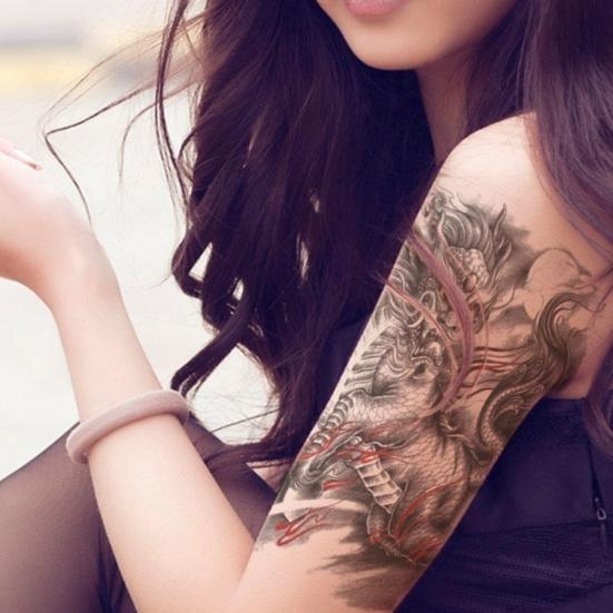 Прохладный Тигр Лев Дракон Рука Плечо Водонепроницаемая Временная Поддельная Татуировка Наклейка