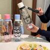 Plastic Portable Water Bottle Cartoon Sports Fitness Cup Drinking Cup  For Travel Summer Outdoor