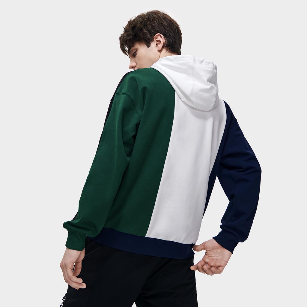 Fila Худи мужское вязаное повседневное свободного кроя с принтом букв в стиле колор-блок Legendary-Blue F11M319205F-NV