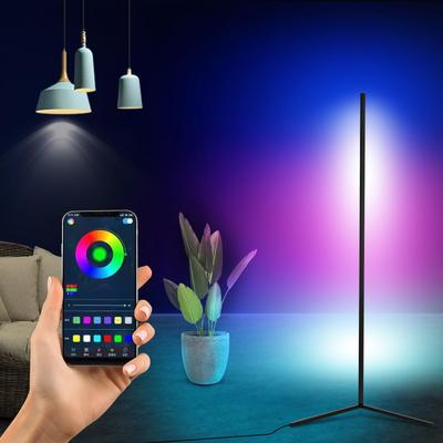 Настольная RGB светодиодная лампа MOREFULLS, Умная, Полноцветная, Управляемая через приложение, Управляемая с пульта, Светодиодная панель, Регулируемый цвет и яркость, Высота 122 см, USB,