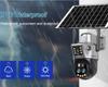 LS VISION Камера с двумя экранами, WIFI или 4G SIM, солнечная камера, 10-кратный зум, уличные камеры с подсветкой и сигнализацией, автоматическое слежение, PTZ CCTV камеры, IP66