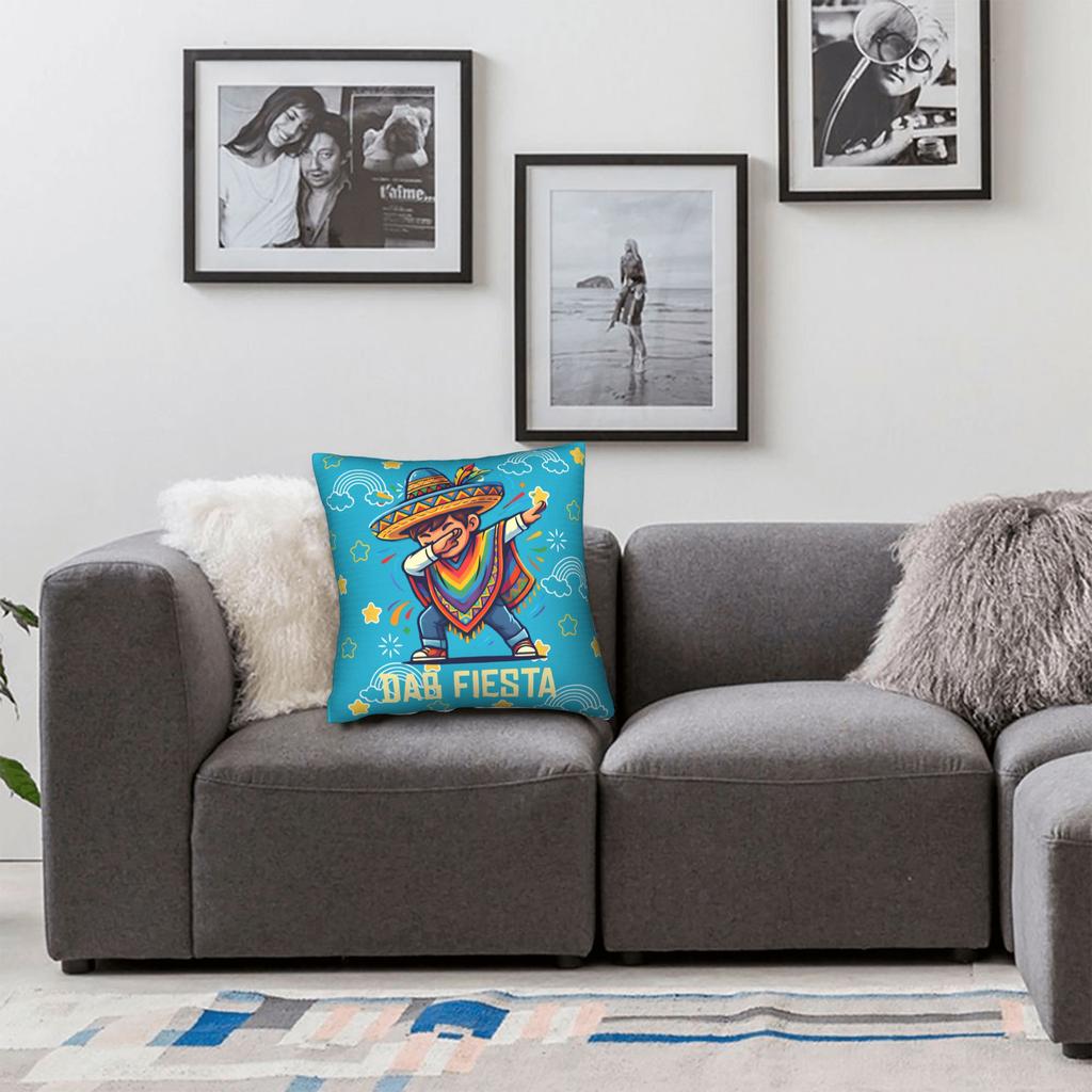 Let'S Fiesta Party Printed Pillow Case Mexican Amigo Cinco De Mayo Sombrero Comfy Pillow Cover Funny Pillowcases For Chair Sofa